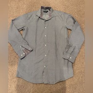 NINEWEST Slim Fit Polka Dot Floral Collared Button Down Shirt